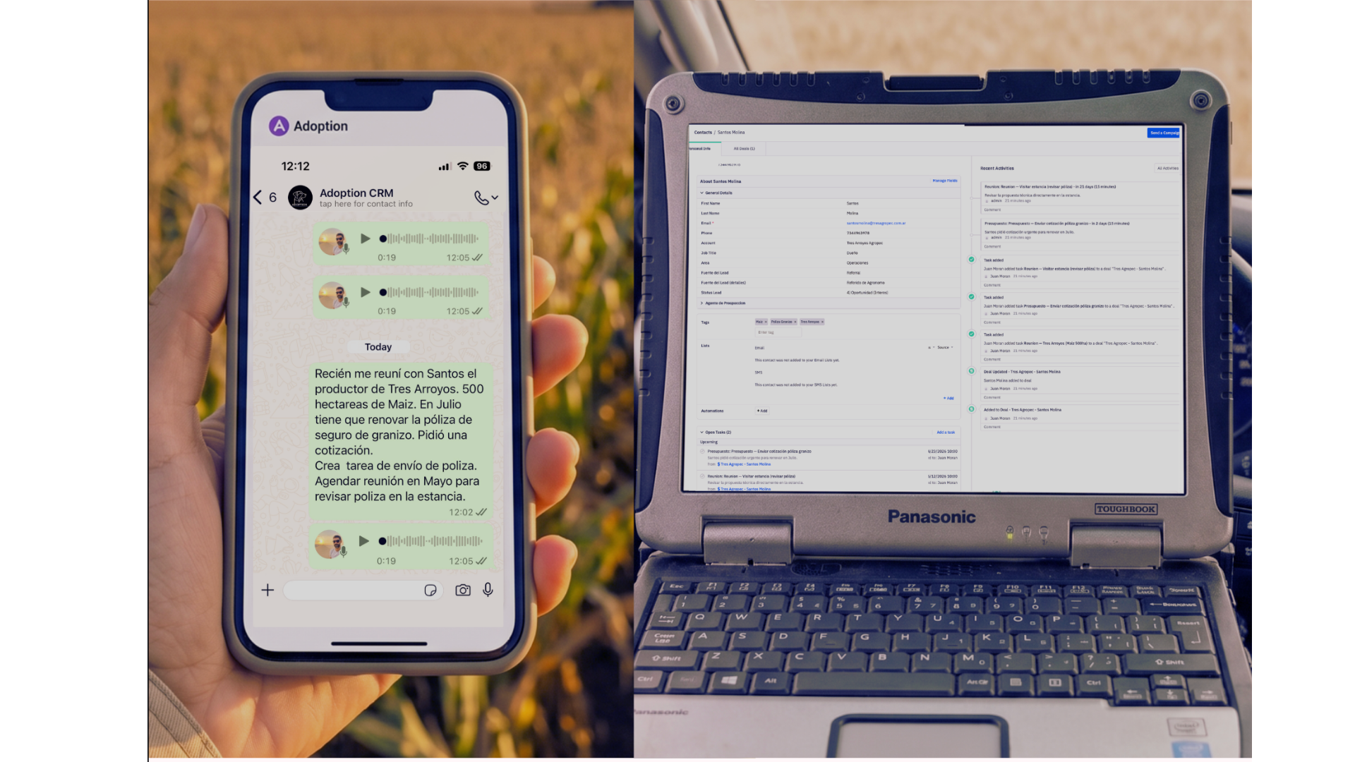 Voice note to CRM